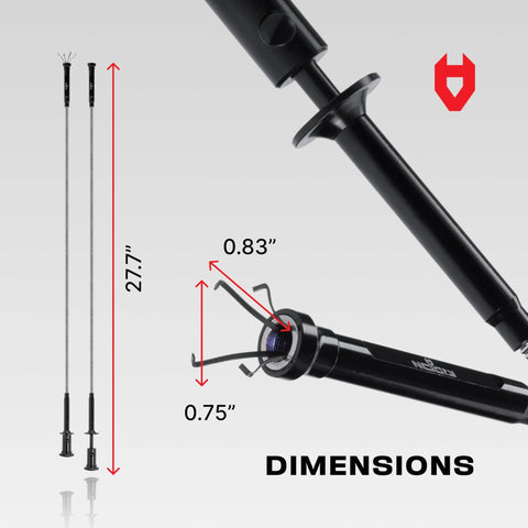 Flexible magnetic claw pickup tool with a bright LED light extends reach, features a 4-Finger retractable claw, 27in length