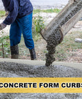Concrete being poured into five piece flexible plastic concrete form set for walkways 4x76 inches flatwork curb edging tools for paving