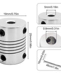 5 Pcs Flexible Couplings 5mm To 8mm Shaft For NEMA 17 Stepper Motors, 19mm diameter, includes Allen wrenches, aluminum alloy