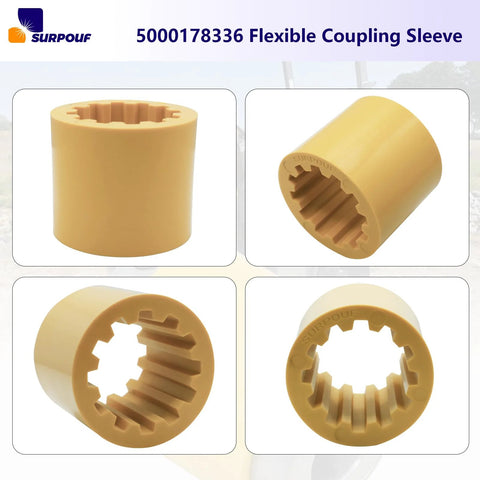Flexible Coupler Sleeve Replacement For Wacker Neuson RD11 RD12-90 RD16-100 RD880 single sleeve close-up, yellow, shock absorption