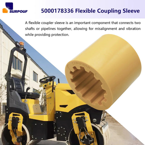 Flexible Coupler Sleeve Replacement For Wacker Neuson RD11 RD12-90 RD16-100 RD880, showing shock absorption and vibration dampening features.