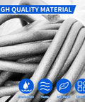 Coiled foam backer rod highlighting water resistance, flexibility, lightweight, and usage for concrete gaps and joints.