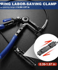 Flexible Hose Clamp Pliers 27 Inch Long Reach Automotive Clamp Removal Tool with blue handles and a ratchet lock