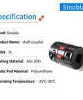 Built To Last Flexible Jaw Coupling With Elastomeric Spider For Medium And Large Equipment, 45 Steel Shaft Coupling in black and red