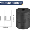 Flexible Three Piece L Jaw Coupling Set From One Half Inch To Seven Eighth Inch Bore With NBR Buna N Rubber Insert size diagram