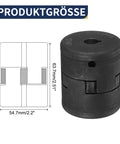 Flexible Half Inch To Half Inch L Jaw Coupling Set With Buna N NBR Rubber Spider includes diagram and dimensions 54.7mm x 63.7mm