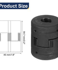 Flexible 1/2 to 5/8 inch L Jaw Coupling Set with Buna N NBR spider and HT250 steel body, dimensions 45 mm OD, 54.7 mm thick