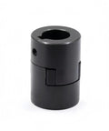 Flexible L075 3-Piece L-Jaw coupling kit with an NBR rubber insert, black finish, showing one coupling half and keyway.