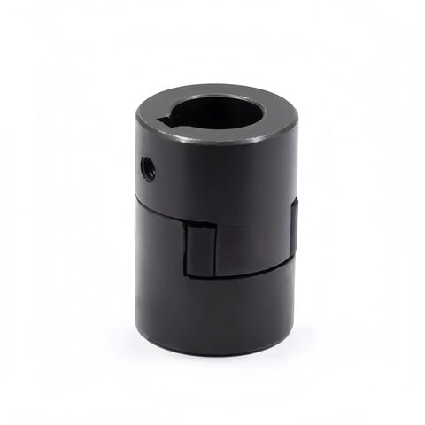 Flexible L075 3-Piece L-Jaw coupling kit with an NBR rubber insert, black finish, showing one coupling half and keyway.