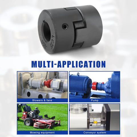 Flexible One Half To Three Quarter Inch L Jaw Coupling Three Piece Set With Rubber Spider for multi-application in machinery