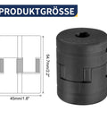 Flexible Three Piece L Jaw Coupling Set With Buna N Rubber Spider One Half Inch To Five Eighth Inch Bore, diagram and size dimensions