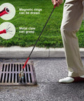 Bendable Flexible Magnetic Pickup Tool With Four Claws And A 24 Inch Reach retrieving metal object from a street drain grate