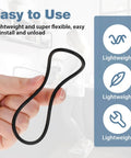 Hand holding flexible nitrile rubber Three Pack O Ring Replacement Seals For Your Home Reverse Osmosis Housings Fits Three Point Five Inch OD Filtration Housings Compatible With Essence And Ultimate RO Systems Made Of Flexible Nitrile Rubber For No Drip Leak Proof Durable Water Filter Seals