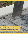 Concrete pouring with five piece flexible plastic concrete form set for walkways 4x76 inches flatwork curb edging for garden projects