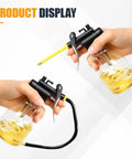 Two Pack High Pressure Oil Can Pump Oiler with flexible spout and rigid transparent bottle, shown with thumb pump for precise automotive lubrication.