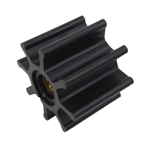 Uanofcn 091028B Flexible Impeller Replaces Johnson 09-1028B, black rubber impeller, side view, compatible with marine engines.