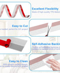Door Weather Stripping Silicone Seal Strip Sealing Tape features and benefits, showcasing flexibility, easy cutting, self-adhesive backing, and cleaning ease.