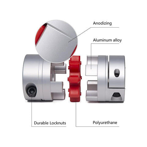 Flexible Shaft Coupling 25mm Diameter 30mm Length Aluminum Alloy D25 L30 Bore 8 to 10mm for CNC Machines, close-up with labels