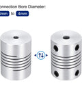 Flexible Aluminum Shaft Coupler 3mm To 4mm Bore 25mm Length 19mm Outer Diameter 2 Pack for 3D Printer CNC Machines Encoders and Motors