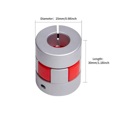 Flexible Shaft Coupling 25mm Diameter 30mm Length Aluminum Alloy D25 L30 Bore 8 to 10mm for 3D Printers CNC Machines Servo Stepper Motors
