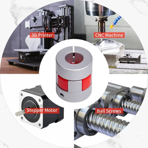 Flexible Shaft Coupling For 3D Printers And CNC Machines With Aluminum Alloy Body D25 L30 6-10mm Bore in machinery setup