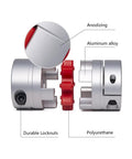 Flexible Shaft Coupling For 3D Printers And CNC Machines With Aluminum Alloy Body D25 L30 6-10mm Bore, close-up view with labels