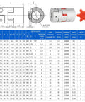 Technical diagram and specs of Flexible Shaft Coupling 25mm Diameter 30mm Length Aluminum Alloy D25 L30 Bore 8 to 10mm