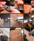 Flexible Shaft Grinder Carver Rotary Tool Set with 30 Piece Attachments used for carving, buffing, drilling, and polishing various materials.