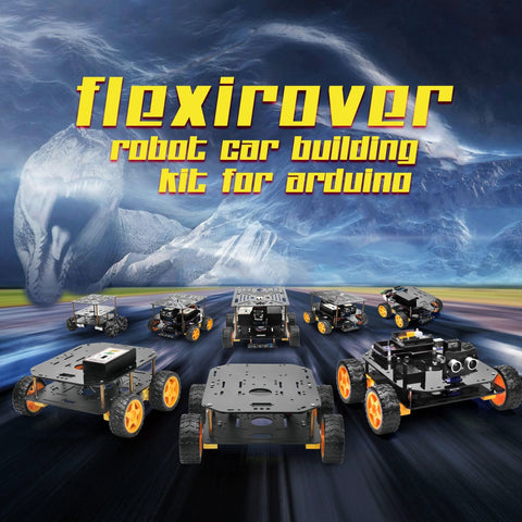 FlexiRover Arduino Building Kit With Customizable Robot Car Chassis And Four TT Motors And Wheels for experimentation