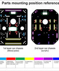 FlexiRover Arduino Building Kit chassis mounting guide showing metal and acrylic layers for robotics development and experimentation