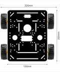 FlexiRover Arduino Building Kit With Customizable Robot Car Chassis And Four TT Motors And Wheels Top View
