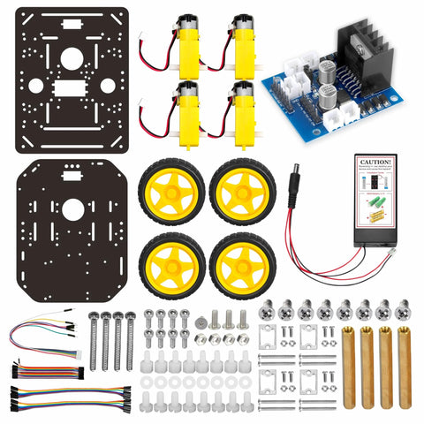 FlexiRover Arduino Building Kit With Customizable Robot Car Chassis And Four TT Motors And Wheels For Robotics Development
