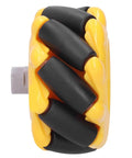FLEXMAN Mecanum Wheel, 48mm Omni Directional smart robot car accessory with yellow and black rollers for TT coupling, side view
