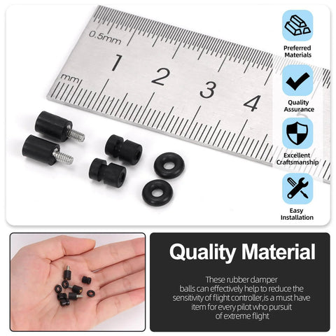 36 Pcs Anti Vibration Standoffs And Rubber Damper Balls Set For Flight Controller with ruler for scale
