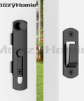 4 Inch Flip Gate Latch Set 180 Degree Barn Door Lock Latch Heavy Duty SUS304 Stainless Steel With Black Finish