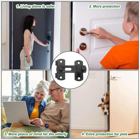 Collage of 2 Pack Flip Latch Gate Latch Set 3 Inch Stainless Steel Flip Sliding Barn Door Lock With Screws in various uses