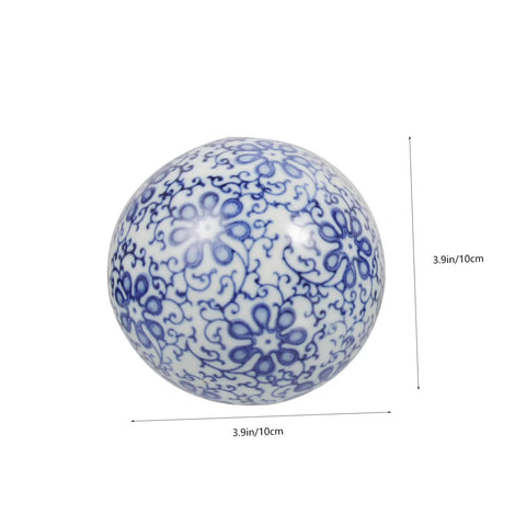 4pcs Floating Ceramic Balls Decorative Porcelain Orbs for Fish Tank Home Ornament and Pool Decor Hand-Painted Pattern