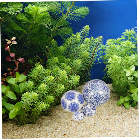 4pcs Floating Ceramic Balls Decorative Porcelain Orbs for Fish Tank Home Ornament and Pool Decor Hand-Painted Pattern