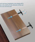 Floating Shelf Bracket Set 3-Inch Matte Black Steel Invisible Supports For DIY Shelving Rustproof Wall Mount Brackets with installation guide