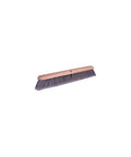 Weiler 42042 24" Fine Sweep Floor Brush, Flagged Silver Polystyrene Fill, Natural with lacquered block, side view