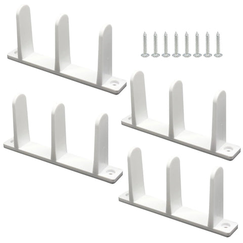 8 Pack Universal Floor Guide For Sliding Doors ABS Plastic Bottom Track For 1-3/8 Inch Thick Doors with screws kit.