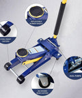 Heavy Duty 3 Ton Floor Jack With Low Profile Design, Hydraulic Steel Service Jack, Quick Rise Double Pump Lift details
