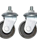 2 Pcs 3 Ton Floor Jack Replacement Caster Wheels Set With Double Pump Swivel Casters, 12mm Threaded Axles, front view