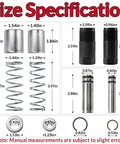 3 Ton Floor Jack Replacement Parts Kit For Dual Pump Hydraulic Jacks Including Horizontal Double Pump Piston Plunger Washers And Retaining Ring Restore Full Power And Smooth Lifts, showing parts dimensions.