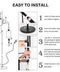 Assembly steps for Industrial Floor Lamp With Dimmable On Off Switch Three Head Rustic Tree Style Standing Lamp