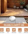 Floor Transition Strip Self Adhesive Vinyl Door Threshold for Doorways Carpet Edging Trim Overlap Edge Reducer for Laminate Floor visible on patio with robot cleaner