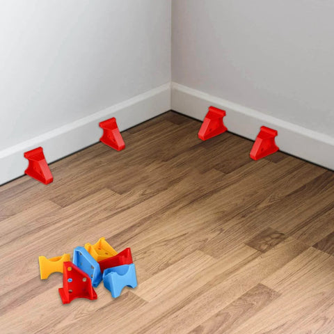 Flooring Spacers Kit With 1/4 Inch And 1/3 Inch Gaps For Wall Positioning, Stable Triangle Design, 20 Pieces Assorted Colors