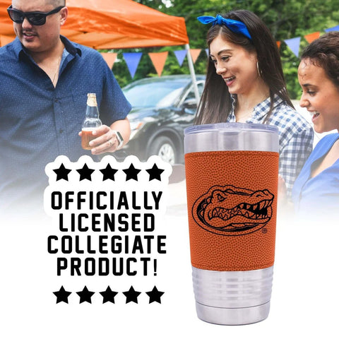 Florida Gators Engraved 20 Oz Grip Tumbler With Vacuum Insulated Double Wall Stainless Steel Travel Mug at tailgate event