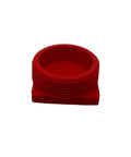 FloTool 16 Quart Drain Disc Plug Caps Replacement 2 Pack For Model 42003MI shown in red with precise threading.