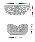 Metal Flower Wedding Invitation Border Die Cuts Set With Cutting Dies And Embossing Stencils Template for card making, 5.9x2.36in, 4.72x2.4in sizes